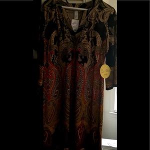 Dress brown with floral backgrounds